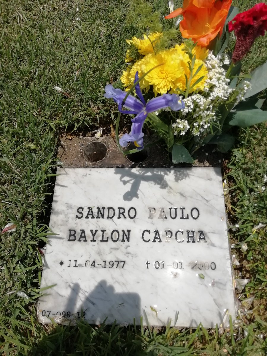 MarceloVidales1's tweet photo. La visita de costumbre.

Dos primos hermanos,figuras del fútbol grone;Sandro y Julio Baylon.Sus restos descansan en Campo Fe de Huachipa.Sus tumbas estan ubicadas a un metro de distancia,uno de otro.🙏💙💙💙💙💙 https://t.co/33BnotOWlC