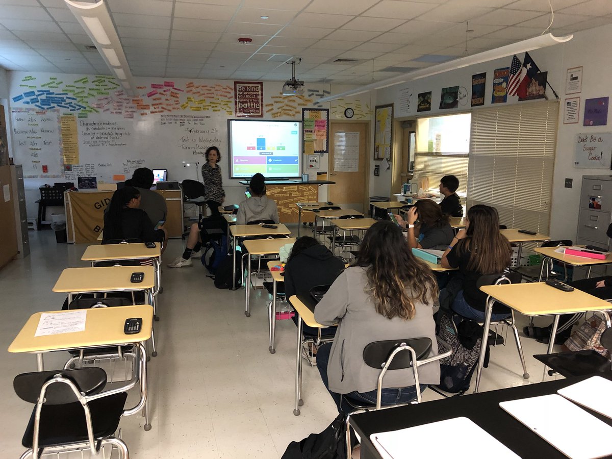 Mrs. Placke's Physics class reviewing for tomorrow's test in teams with Kahoot. #GoBuffs #GISDmakeanimpact