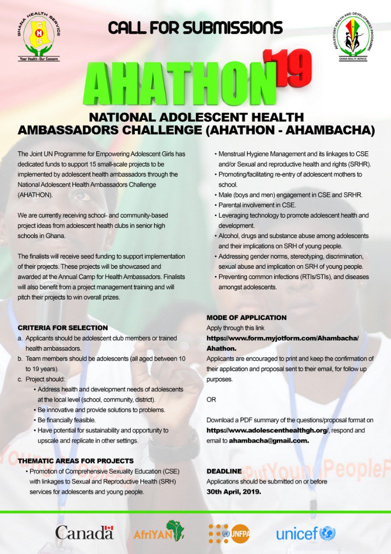 adhdghana's tweet photo. You can win grants to implement your idea! What are you waiting for? Apply now via https://t.co/VlricSfzuN
#AdHealthGh #AHAMBACHA https://t.co/GacCkiBpzz