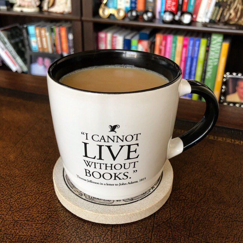 RealCKPhillips's tweet photo. This is a souvenir mug from the Library of Congress. The quote is from Thomas Jefferson and I can definitely relate. #writer #amwriting #writerscommunity https://t.co/kuCEL2S3gO