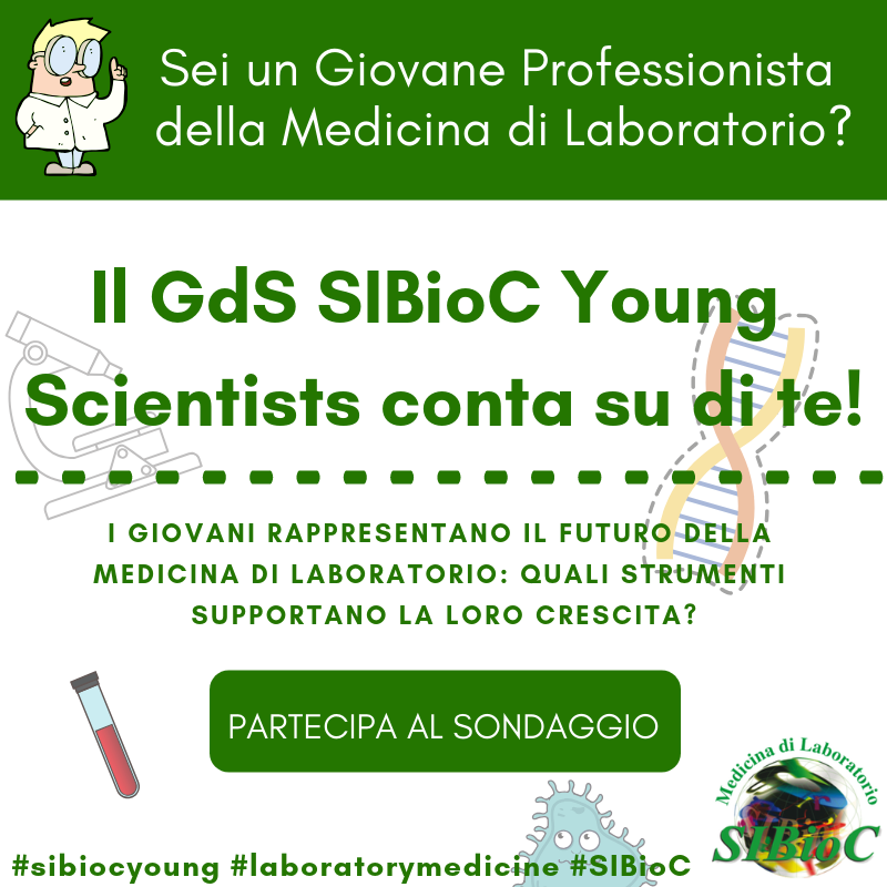 LabTestsIT's tweet photo. Sei un #giovane (under 40) professionista della #MedicinadiLaboratorio (TSLB, biologo, medico, chimico...)? Il Gruppo di Studio #SIBioC Young Scientists conta su di te! Partecipa al sondaggio: https://t.co/mnPPuTR7Hh
Fai sentire la tua voce!
#sibiocyoung #laboratorymedicine https://t.co/TmEqEFSfeq