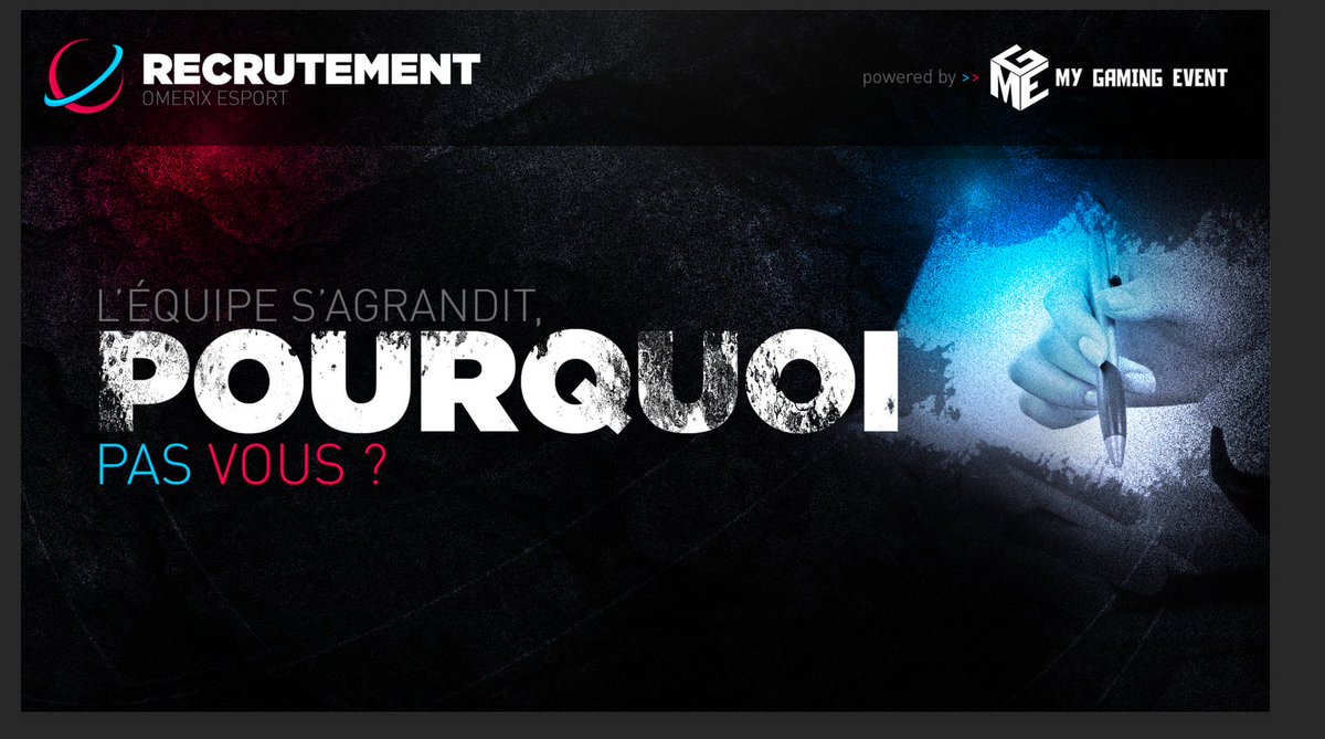 OmerixEsport's tweet photo. ✍️ Recrutements 

Omerix recrute des gens géniaux sur des postes géniaux 😇

Si vous souhaitez contribuer à l'aventure Omerix, nos DM sont open 📩

Les postes à pourvoir : 
- Monteur Vidéo 
- Community Manager
- Directeur de communication
- Admin tournoi (LOL)
- Manager (LOL) https://t.co/Ht5GyUAlB6