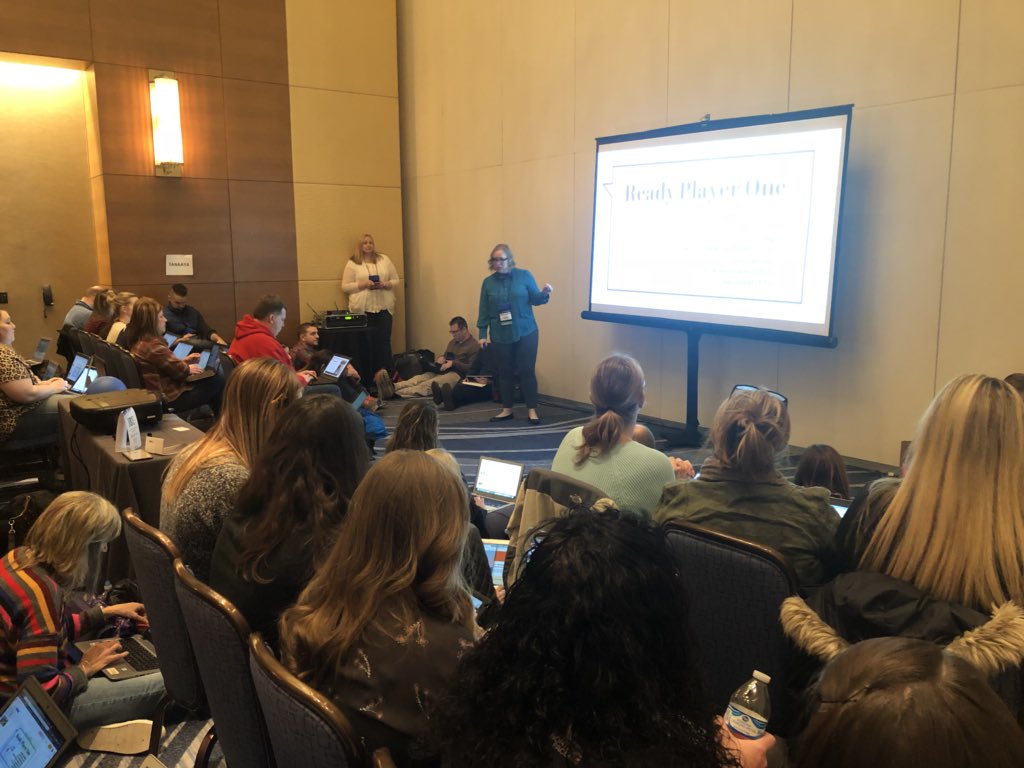hlhb13's tweet image. Packed house for @MrsCford_tweets and gamification! #passionateEDU #ice19
