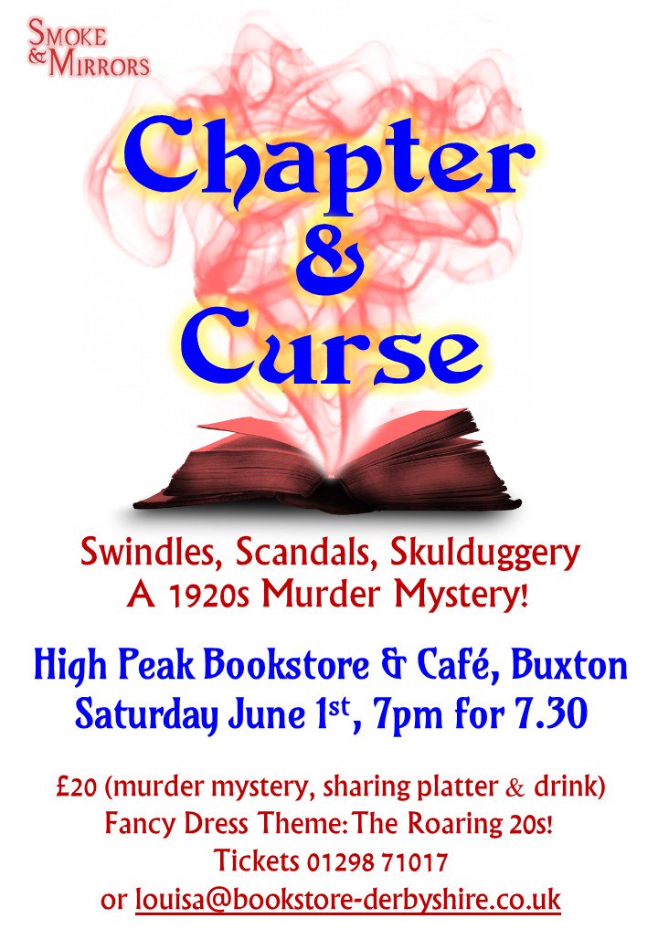 If you want to see "Chapter &amp; Curse" but Wiltshire is just too far away, you could catch it at The High Peak Bookstore in 1 June. You could even make a weekend of it - the Peak District is fabulous! <a href="/Brierlow/">Bookstore MD</a>