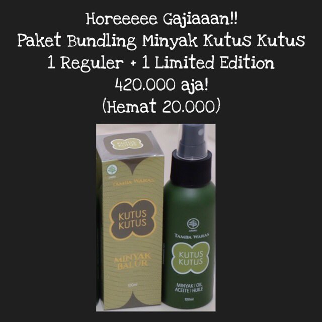 anggianandatiya's tweet photo. Saya menjual Minyak Kutus Kutus Original Bundling seharga Rp420.000. Dapatkan produk ini hanya di Shopee! https://t.co/m7i3QRpqcJ #ShopeeID https://t.co/SRjlgO9YmX