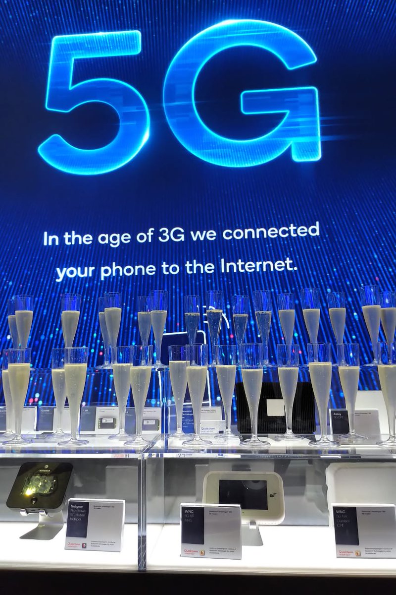 qualcomm_in's tweet photo. Work hard, party harder. Here's a toast to #5G with our partners who have made this journey successful and will be powering a new era of 5G #MWC19 #5GisHere https://t.co/cipmTtXDfe