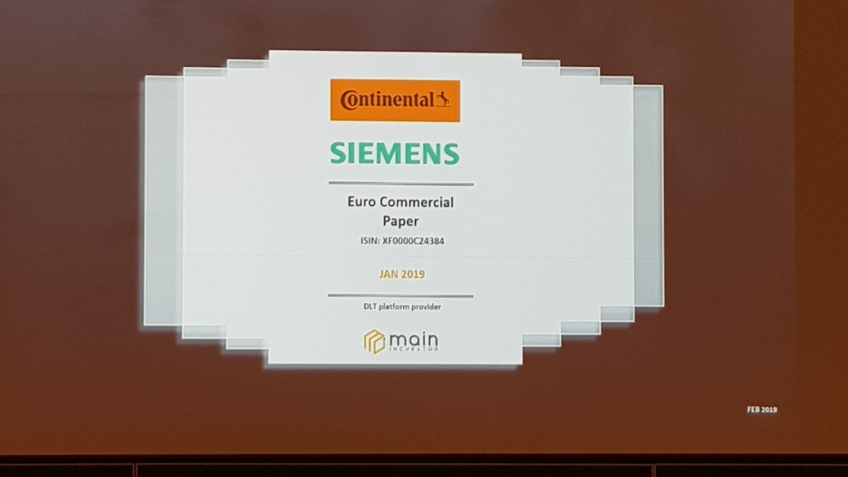 6) @mainincubator provides a working platform for blockchain parties, own ISIN, working transactions etc. Everybody heard about the #JPMorgan Coin but not about <a href="/commerzbank/">Commerzbank</a> yet. Big corps such as Continental &amp; <a href="/Siemens/">Siemens</a> use it!