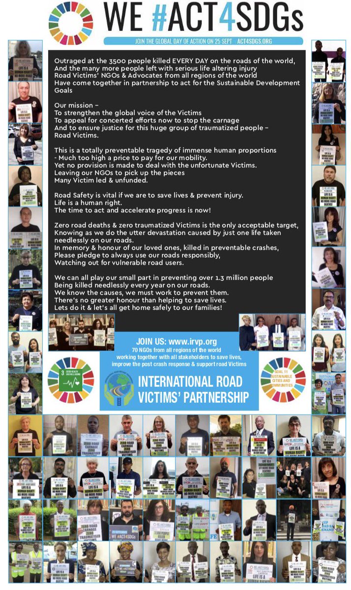RoadVictimsNGO's tweet photo. More than 200,000 people have already been killed this year in road traffic collisions &amp; many more seriously injured. These are preventable deaths &amp; injury-not incurable diseases! Let’s #SpeakUp now &amp; highlight road dangers as we work in partnership to save lives &amp; prevent injury https://t.co/pEwXdcGEOs