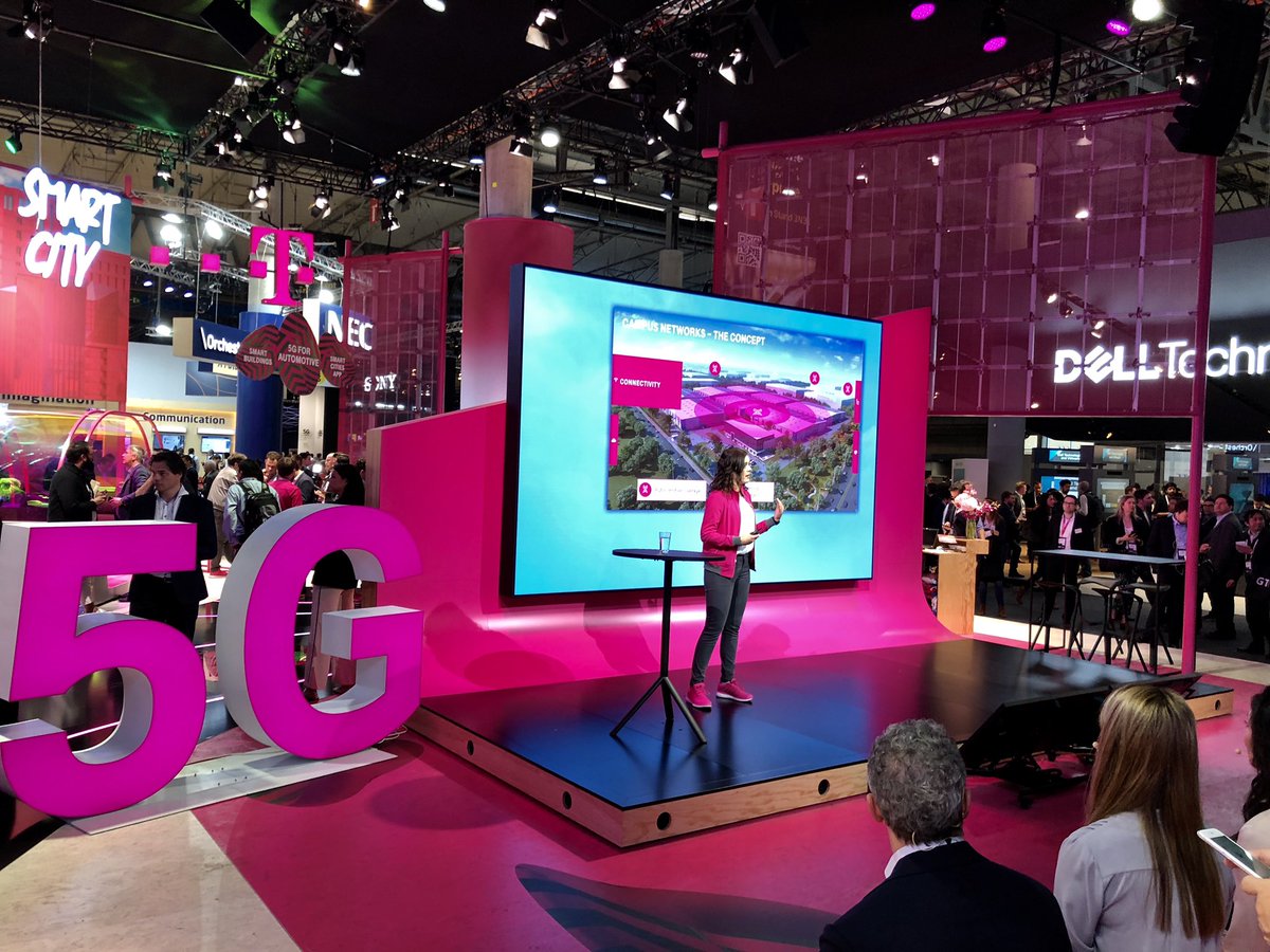 StKuhlmann's tweet photo. Today I have had the chance to #takepart on stage at #MWC19 to present our campus network solution  #telekom https://t.co/TTWI39yfRU