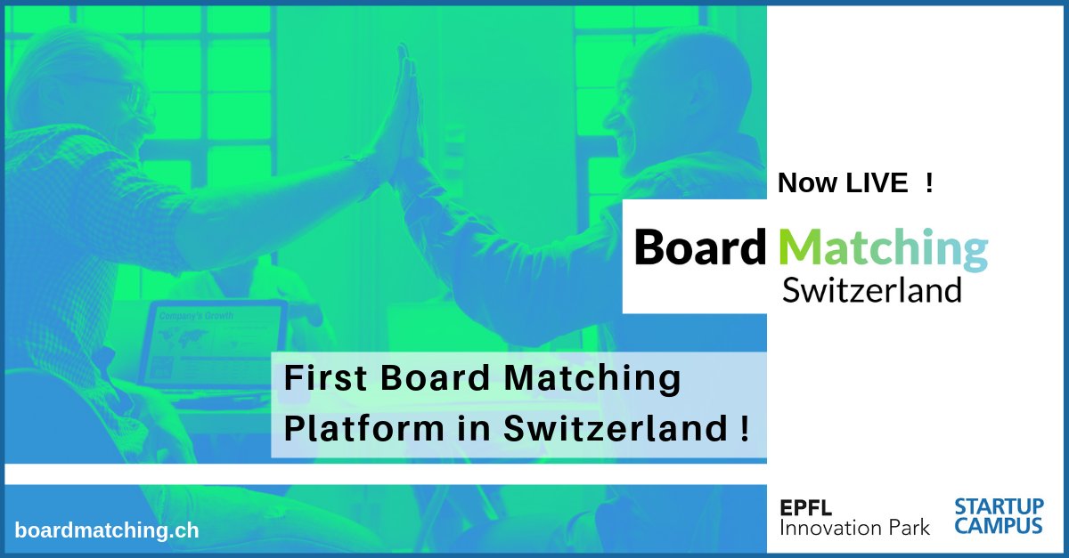 Opportunity for Swiss Startups | Time has come to find your Board member to scale! EPFL Innovation Park unveils matching platform for startup board members bit.ly/2sVpxzh via <a href="/startuptickerCH/">startupticker</a> #VDtech <a href="/BjornIgnell/">Björn Ignell</a>
