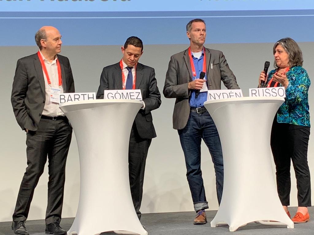 CHEManager_EU's tweet photo. The Closing Session of the #ECP19 has started. A high-level Panel Discussion on the topic New Plastics Economy puts some facts into the emotionally led discussion about plastics waste. #SustainableChemistry #circulareconomy @magnusnyden @DRussoInnovate @fgomz @isc3barth https://t.co/3XChtpUJ8M
