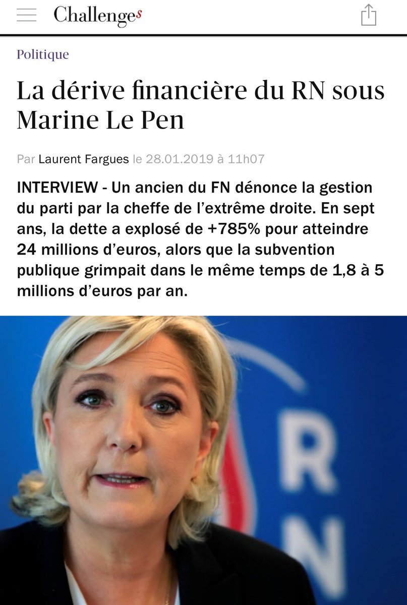 PMUzamugura's tweet photo. @cavousf5 @J_Bardella @OlivDelacroix @stephaneguillon @ARIAcrescendo @France5tv COMBIEN de #FakeNews au camelot du parti de @MLP_officiel pour rallier des voix qui vont leur permettre de rembourser au @GovernmentRF des dizaines de millions € surtout avec un déficit abyssal de 785%...🤨 en plus du détournement de fonds du Parlement Européen @DputsUEFrance ? https://t.co/GLEc1RouEH