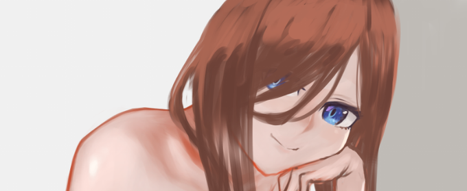 ごましを@お仕事募集中さんがTwitterに投稿した中野三玖(五等分の花嫁)のイラスト。