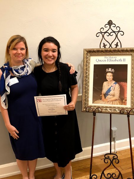 OCPS_FreedomHS's tweet photo. Congratulations! FHS sophomore, Marcela Griebler, who won 1st place at the ESU Shakespeare Competition yesterday. She will be the only student from Central Florida competing at the national level, performing on the Lincoln Sage, in NYC this April! #FHSNation #FHSDrama #FHSbrag https://t.co/RQNmefges3