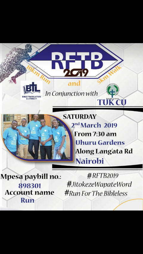 anto_macharia's tweet photo. Lets join hands on Saturday 2nd March 2019
#RFTB2019
#TUKCU https://t.co/yqCW2Bi2tF