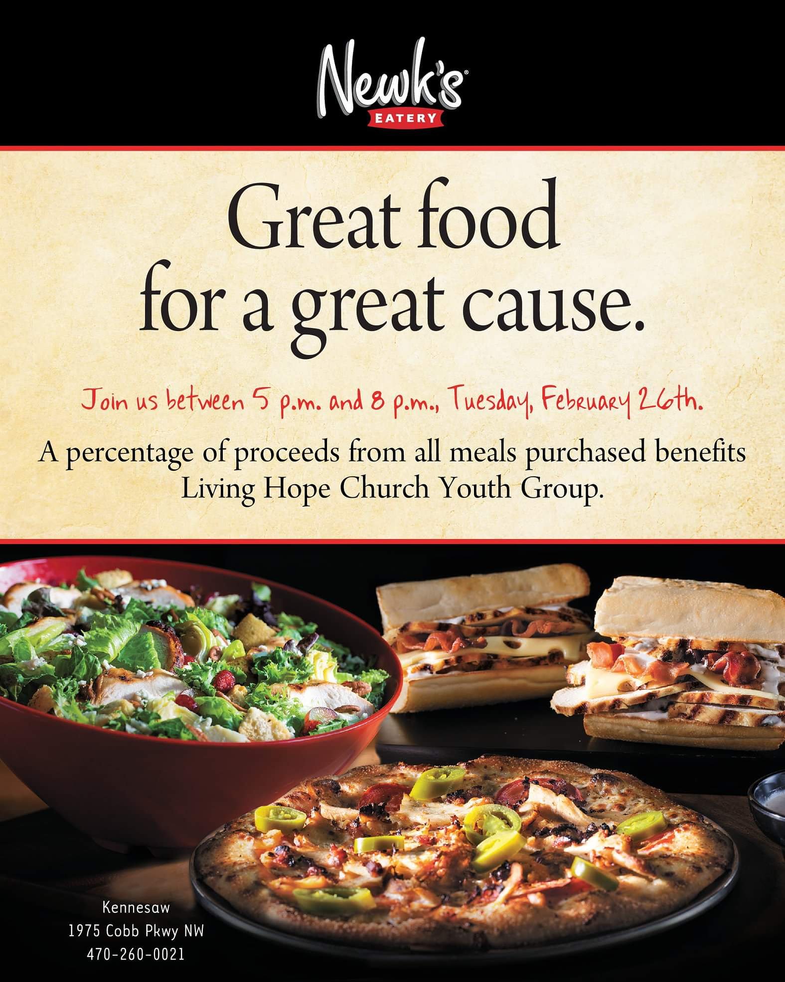 Newks Kennesaw on Twitter "Join us tonight from 5pm to 8pm for our