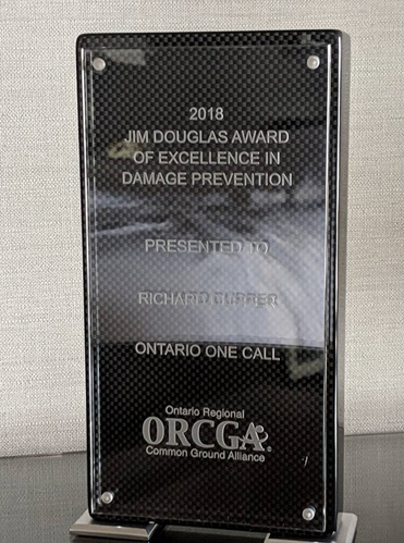 ON1Call's tweet photo. Congratulations to @ON1Call's Richard Durrer for being awarded the Jim Douglas Award of Excellence in Damage Prevention. We are very proud of the great work you do! #2019ORCGADPS #DamagePrevention #Award #ORCGA https://t.co/VvNCVQ0kZL