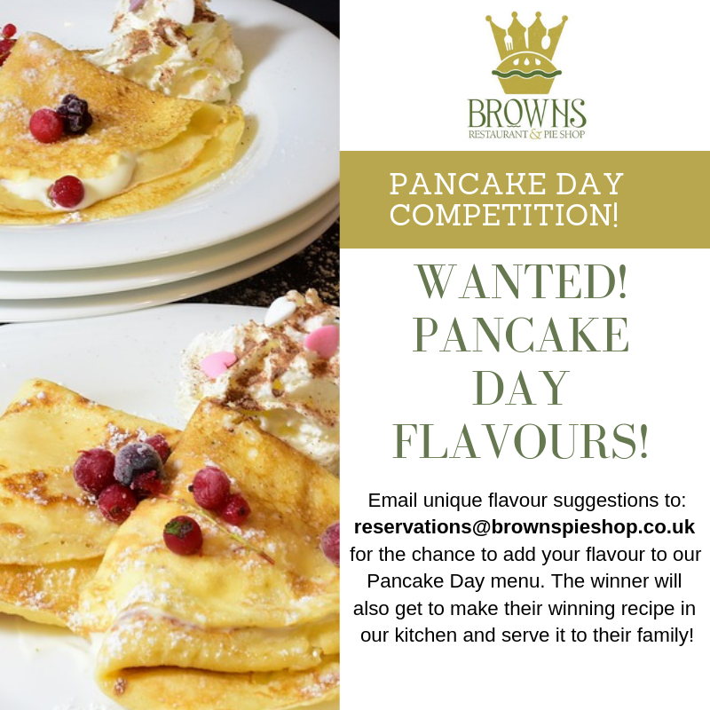 We're running a #PancakeDay competition for under 12s! If you're under 12 and have a quirky flavour combination in mind for #PancakeDay we want to hear from you! Send us your flavour ideas for a chance to have it added to our menu for one day and a chance to cook your recipe!