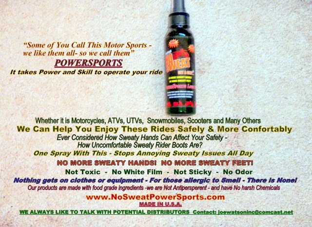 NoSweatAmerica's tweet image. Joe Watson@NoSweatAmerica
One of The newest item for #Motorcycling! And contributes to #SafeRiding! Control #HandSweat!  NoSweatPowerSports.com
