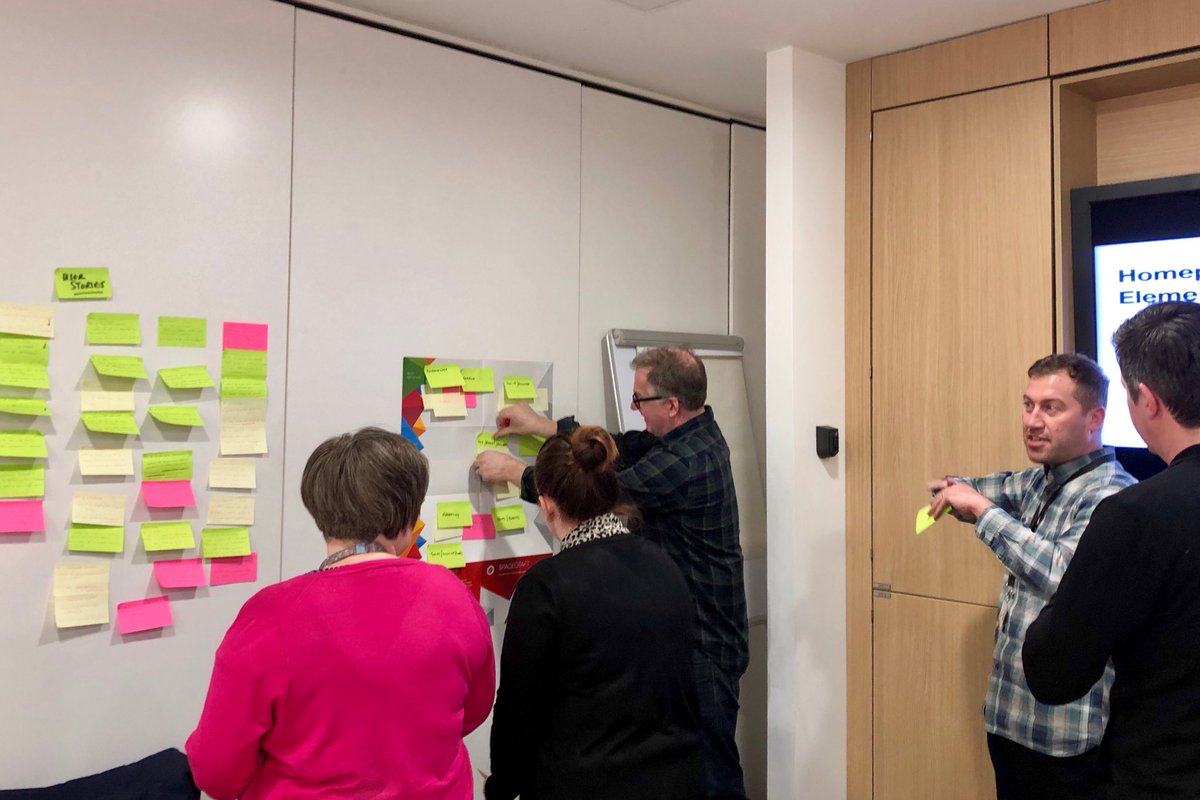helenFCSBarker's tweet photo. Great design session with @jadu today thinking about how our website can better meet our customer needs here at @RMBCPress. #digitalfirst #customercentred https://t.co/ykw1l8smqq