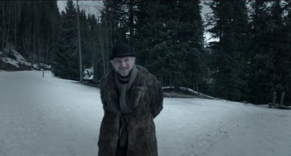 It’s no coincidence that the kid (“The Word was God”) is drowned in a river, baptized in a way, left for dead. But such words can’t be killed; despite the fact that our proverbial Cain is shown after wandering in exile of snowy countryside. With his chicken. 9/