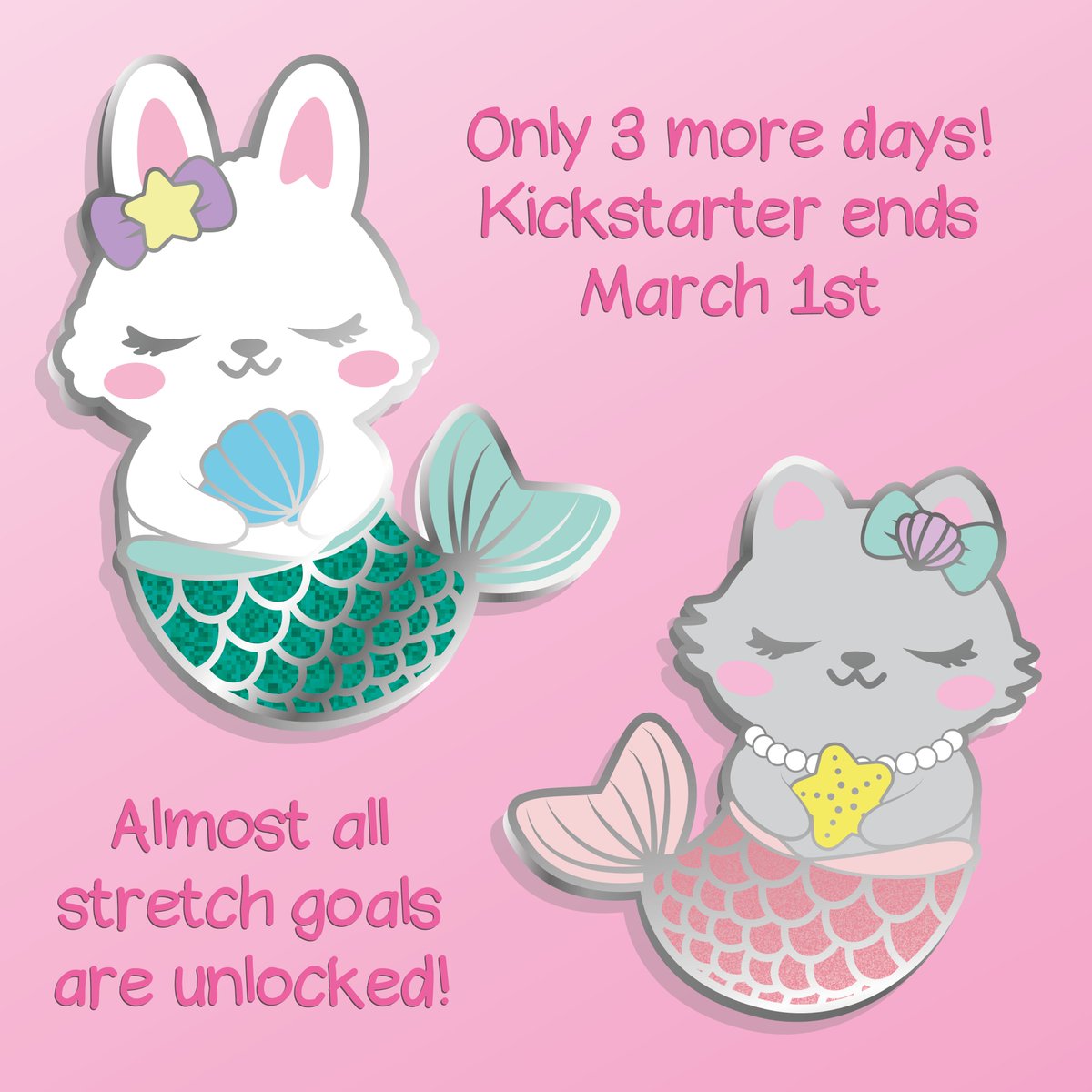 Only 3 more days on my Underwater-Cutes Kickstarter! ⁣
We made such good progress yesterday, thank you so much! I feel like we might have a chance to unlock the last stretch goal soon. kickstarter.com/projects/candy…
#kickstarter #pinkickstarter #kickstarterpins #kawaii #kawaiienamelpin