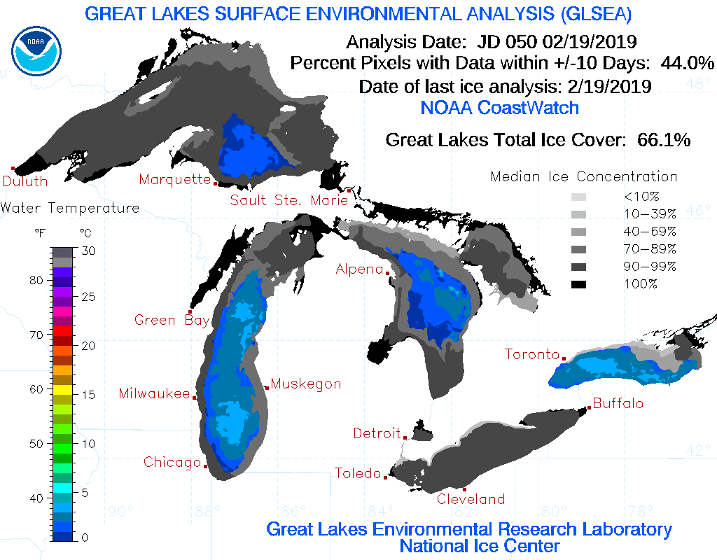 gwccwx's tweet photo. How did the polar vortex influence Great Lakes ice coverage and how does it compare to last year? Read here! #GreatLakes #Icecoverage #PureMichigan #Winter @cmuweather 

https://t.co/d362rjZiC6 https://t.co/iIjM86dBak