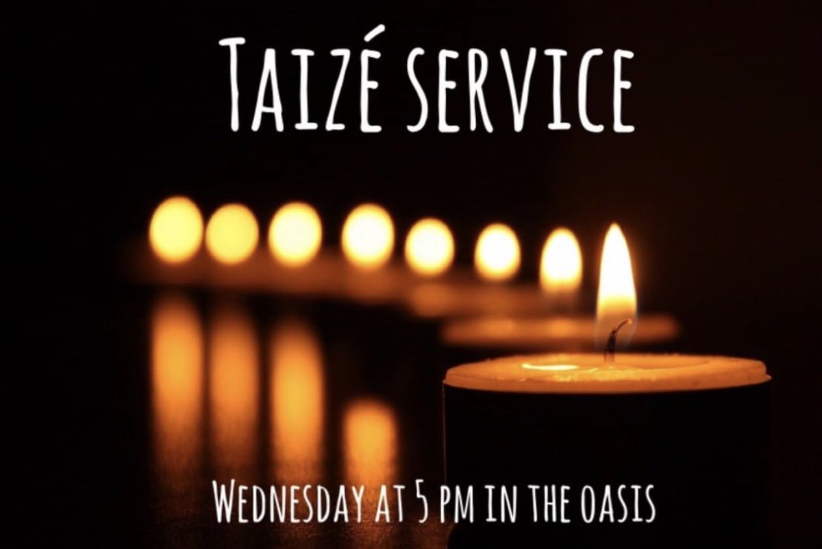 dc_chaplain's tweet photo. Join us tomorrow for the monthly Taizé service, as always in the Oasis at 5pm. https://t.co/jIrjFSKvdE