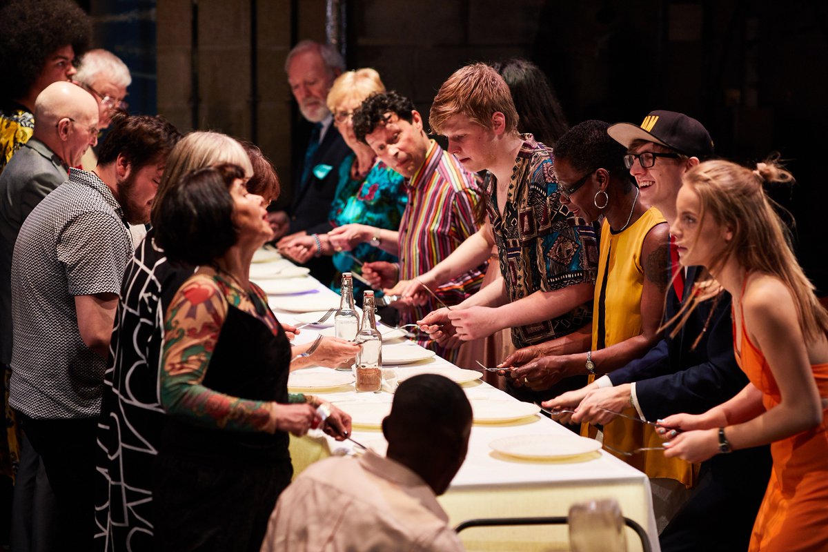 LeedsPlayhouse's tweet photo. 'It’s a long time since I’ve heard such wholehearted applause from an audience at the end of a show' - @On_Magazine. Congratulations to the inspirational cast and creative team behind #Dinner1855, which played in our Pop-Up theatre over the weekend. 📷David Lindsay https://t.co/kRN5GZOvQq