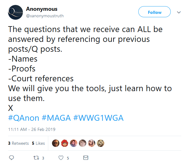 By now everyone familiar with QAnon has probably seen this argument made by a dozen different Anons. But why, you might ask, don't they actually just *have* answers? Why is the answer always "go read 3000 posts and 7000 decodes yourself"?