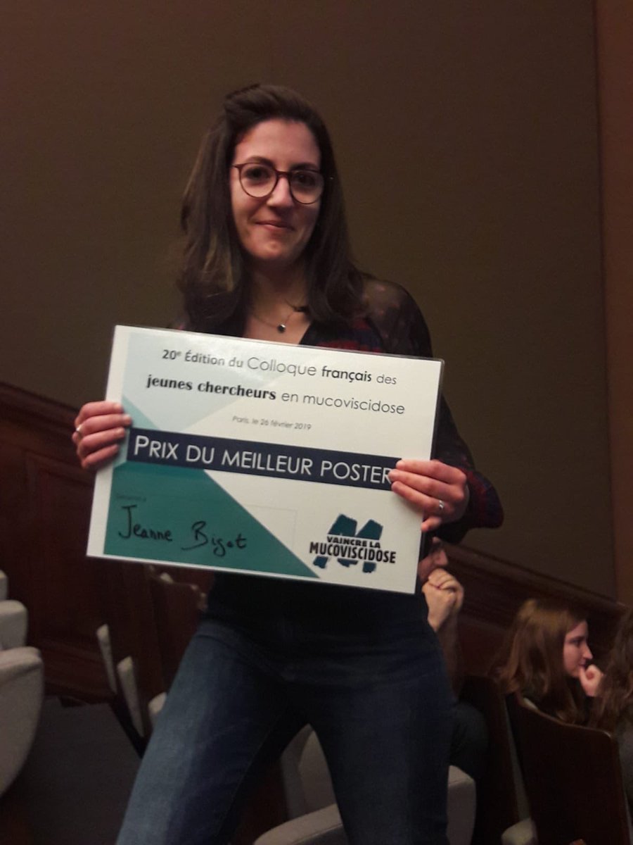 crsa_paris's tweet photo. Best poster award. Congrats Jeanne Bigot ! @vaincrelamuco #CFJC2019 https://t.co/3U8ISBO5JJ