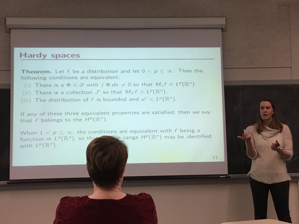 mathyadriana's tweet photo. First Math Talk of the semester! The awesome Katy Ott gives a great tribute to two giants of modern analysis: Eli Stein and Jean Bourgain. #batesmath @BatesCollege @BatesDeanofFac https://t.co/UrJVkXCume