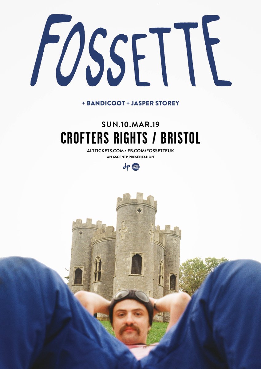 In just over a week <a href="/FossetteUK/">Fossette</a> headline <a href="/Crofters_Rights/">The Crofters Rights</a> and we're very excited to have <a href="/bandi_coot/">palopaloꨁ</a> and <a href="/JasperStorey/">Jasper Storey</a> joining in support! Get your hands on a ticket while you can!

Tickets: alttickets.com/fossette-ticke…