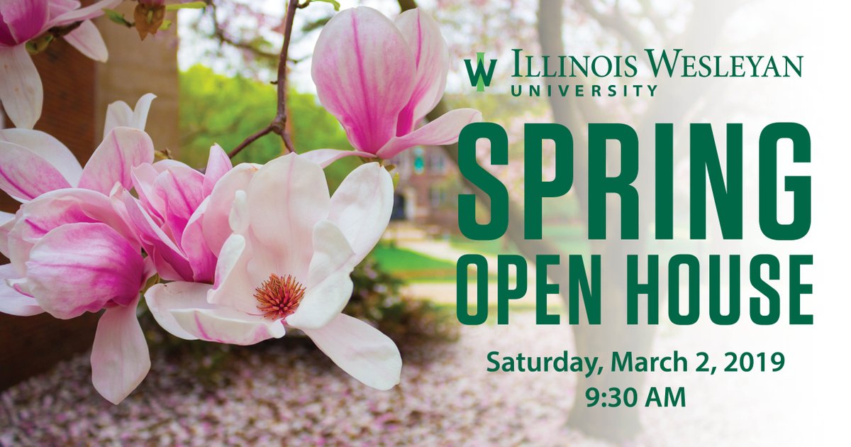 Tour campus. Interact with faculty. Ask questions of current students. Learn more about what it's like to live, study, play, and #IWUbreakthrough at #IllinoisWesleyan. Our Spring Open House is Mar. 2 at 9:30 a.m. in the Hansen Student Center. Register ⬇️ admissions.iwu.edu/register/SOH20…