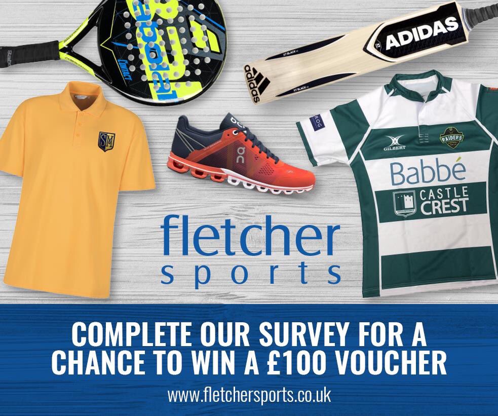 *WIN £100 voucher!*

Complete our customer feedback survey to be in with a chance of winning a £100 voucher for use in store. Click here to fill out the survey and enter our draw: 
fletchersports.co.uk/blogs/news/win…