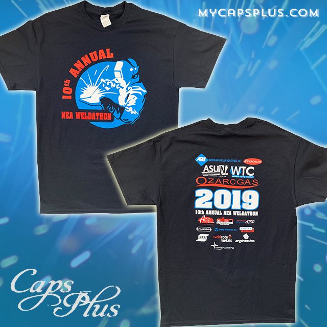 CapsPlusInc's tweet photo. Who all attended the 10th Annual Northeast Arkansas Weldathon? Thanks Ozarc Gas for letting us help with these shirts. https://t.co/deE3zIuyg8