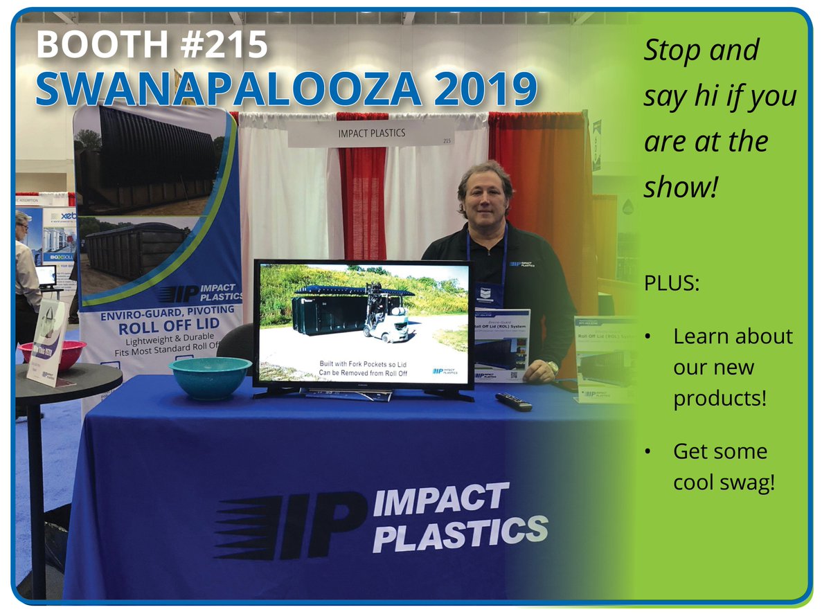 impactplastics's tweet photo. Swanapalooza 2019! If you are at the show, stop by booth #215, and tell Michael that you're so relieved that he got the TV to work! 🖥👍 Oh yeah and ask him about our new products and the FREE giveaways too! 😁😂 #tradeshowfails #rollwithit #winayeticooler @SWANA https://t.co/Wx9ExCRE89