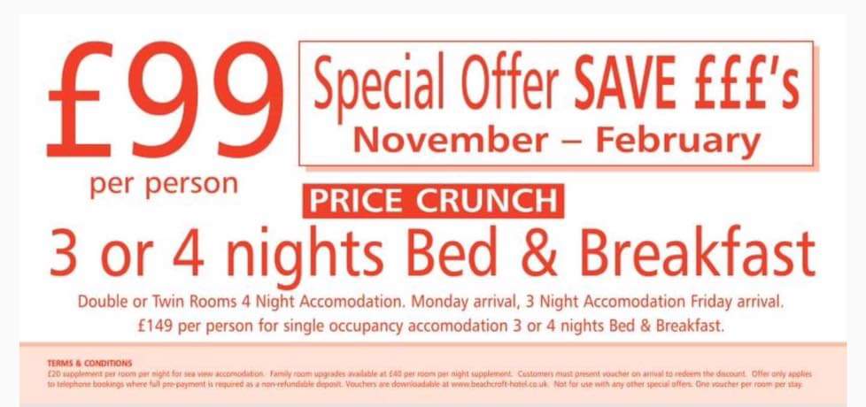 Beachcrofthotel's tweet photo. This great #offers has been extended untill March 2019!!!
Book yourself a #minibreak by the sea 🌊 at a fabulous price. 📞 01243 827142 to book! T&amp;C apply. 
@travguide @ukhols @UkholidaysUk @AAHospitality https://t.co/12F5SMO2Dw