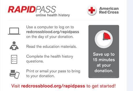 Have you made an appointment for this afternoon &amp; want to save time?! Fill out a rapid pass before you come to your appointment! #allweneedisblood