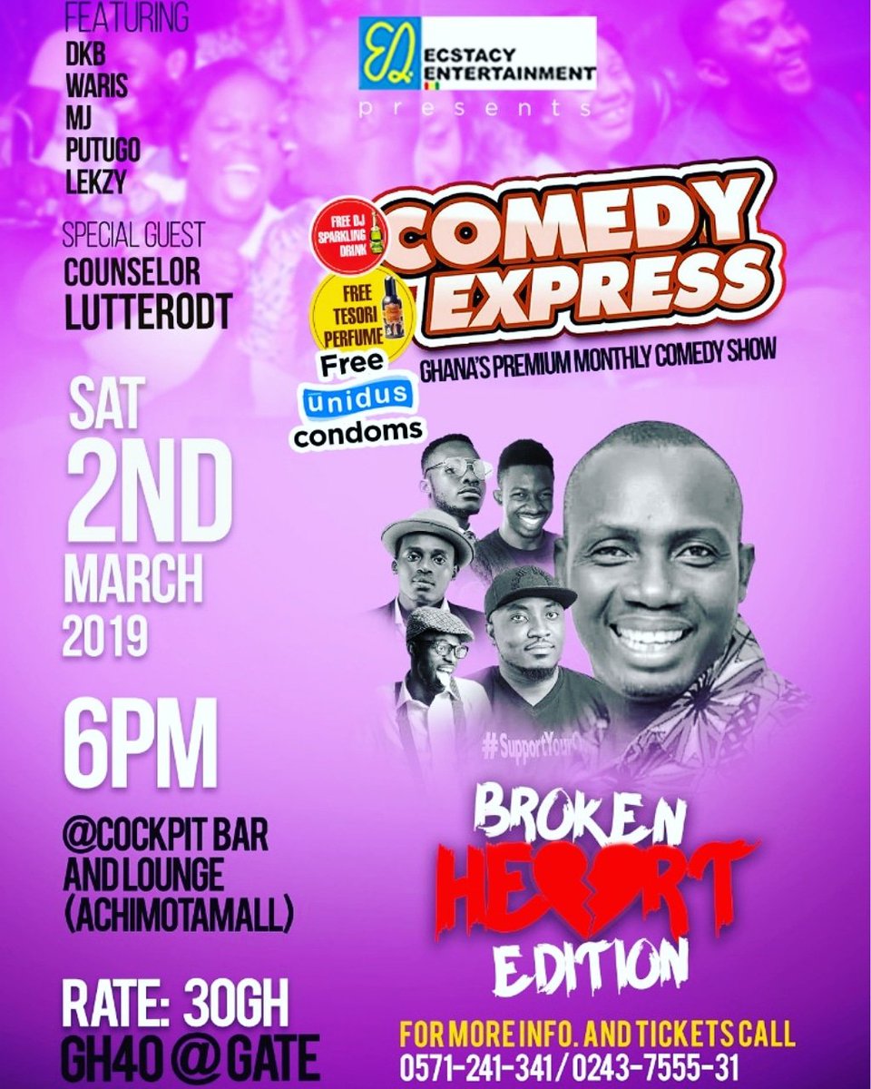 dkbghana's tweet image. Counselor Lutteordt is coming back to #ComedyExpress this Saturday for the broken heart edition !!

What do you want to say to him ? 🕺🕺😂😂