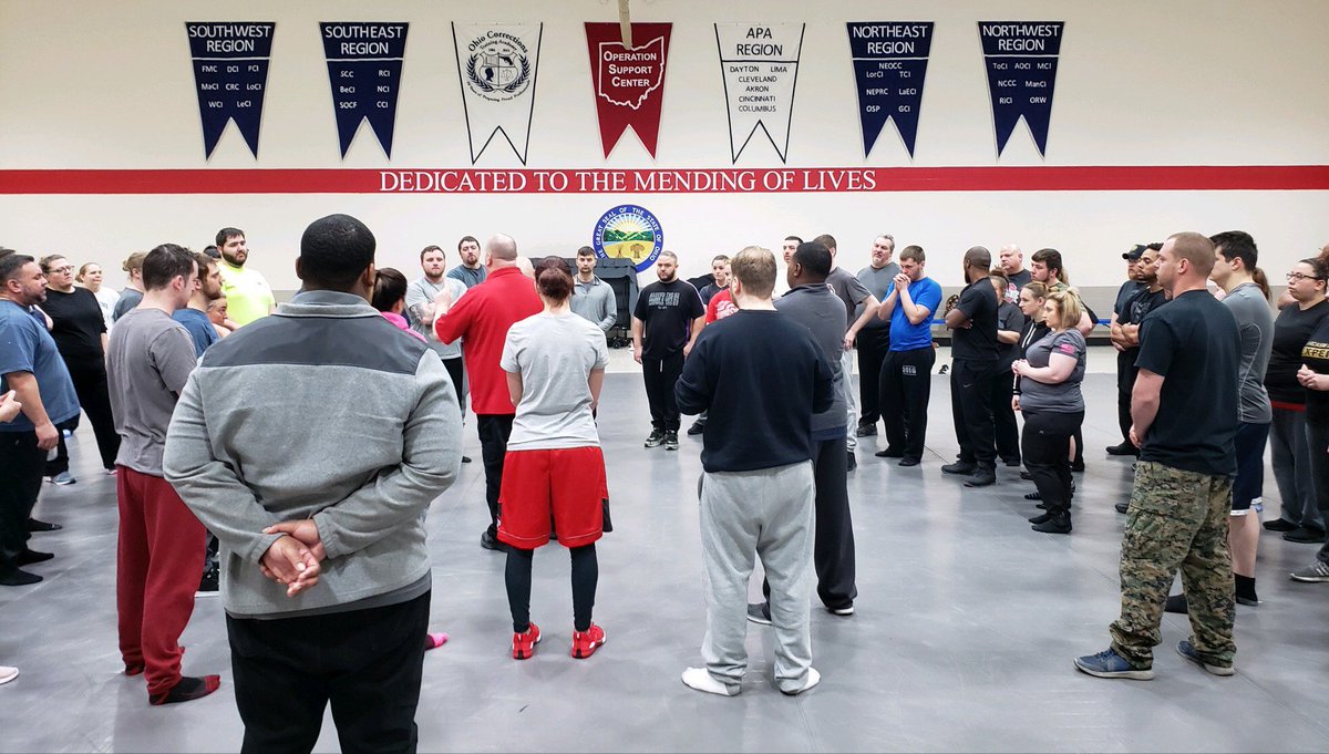 drcohiohr's tweet photo. The Corrections Training Academy takes pride in their role of "Preparing Proud Professionals" 
Today new staff are receiving instruction in Defense Tactics. https://t.co/BwtvUjQHhX
