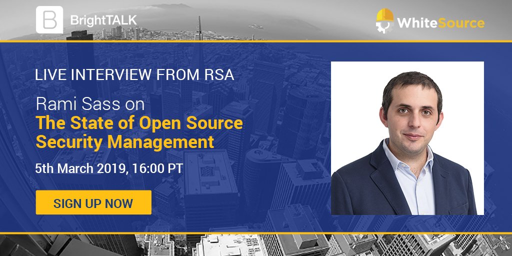 Mend_io's tweet photo. Are you attending #RSAC next week? Join us as our CEO @RamiSaaS will be interviewed by @BrightTALK about the state of #opensource management. Sign Up: https://t.co/QiwzdrE01v https://t.co/HgbTpTBzGh