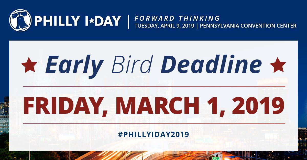 PhillyCPCUs's tweet photo. Save on your #PhillyIDay2019 registration by taking advantage of Early Bird pricing through this Friday. Don't Miss Out on The Premier #Education &amp; #Networking Event for #Insurance Professionals in the Delaware Valley! 
https://t.co/4SgehfAlfM
#PhiladelphiaCPCU https://t.co/jXyMwNw0Wh