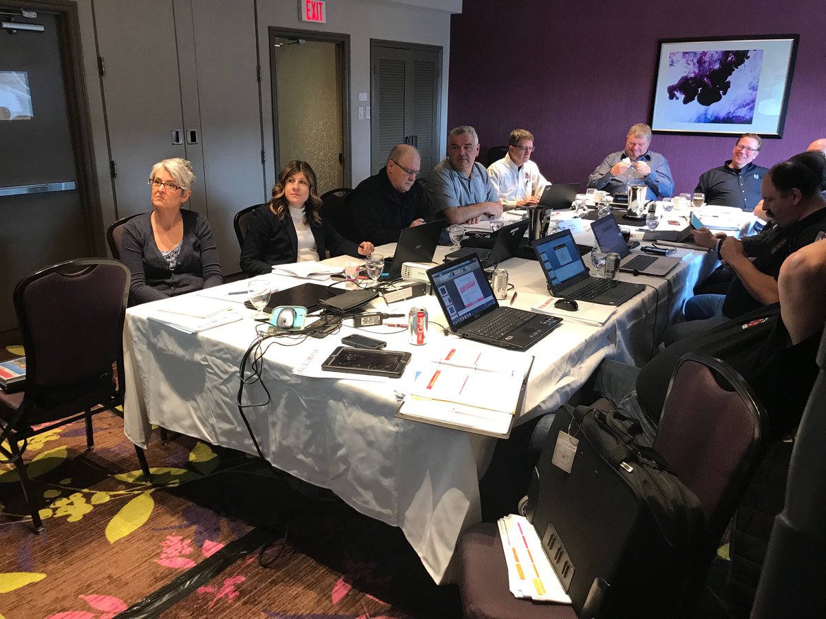 Meeting with an amazing group of fire chiefs from across Canada - revising &amp; improving the Beyond Hoses &amp; Helmets curriculum. #Toronto #BHHCanada.