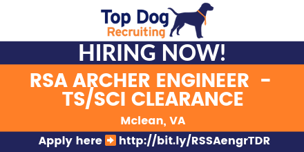 topdogrecruit's tweet photo. #Hiring RSA ARCHER ENGINEER - TS/SCI CLEARANCE - VA #jobsearch #jobseeker #jobshiring #Current #Active ts/sci #clearance #customerinterfacing #ITjobs #ArcherRSA #systemadmin #Windows #Linux #VMware #ITsecurity #Engineering #CISSO #Mclean #VA
Apply here https://t.co/neh8OimBID https://t.co/oXPGQjFsGZ