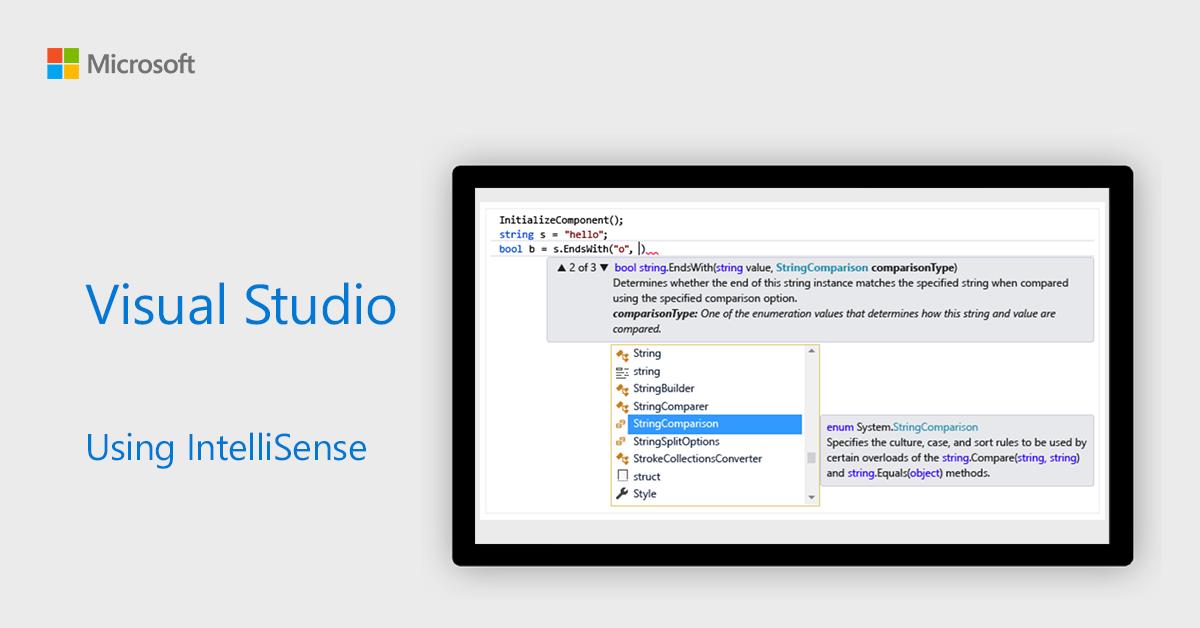 VisualStudio's tweet image. Keep track of the parameters you&apos;re typing, learn more about the code you&apos;re using, and add calls to properties and methods with only a few keystrokes.

See what else you can do with #IntelliSense in #VisualStudio: msft.social/bBnjhY