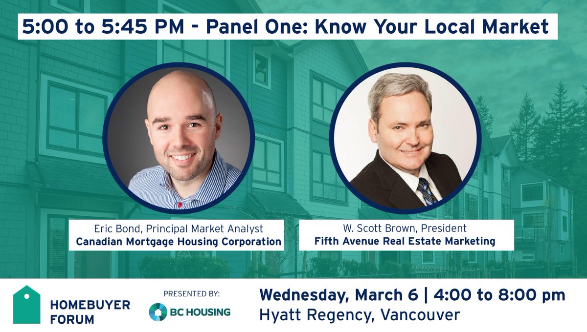 Master the market with insight shared by experts to help you buy a home. Find out where new affordable housing options are being developed. Attend in person or view online. Free event. One day only! Register today: ow.ly/7znD30nPL9t
<a href="/CMHC_ca/">CMHC</a> <a href="/FifthAvenueREM/">Fifth Avenue</a> <a href="/RegistrarBCH/">Michelle Hayes</a>