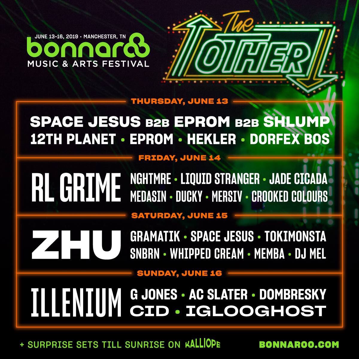 TheFestiveOwl's tweet image. .@Bonnaroo Music and Arts Festival reveals The Other stage lineup.