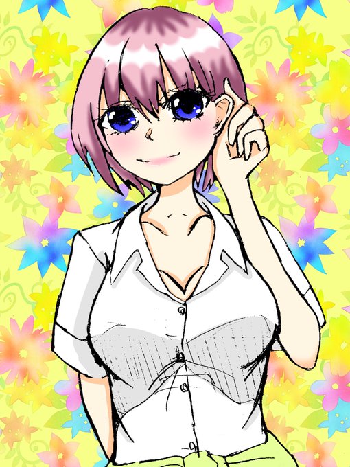 るなしーさんがTwitterに投稿した中野一花(五等分の花嫁)のイラスト。