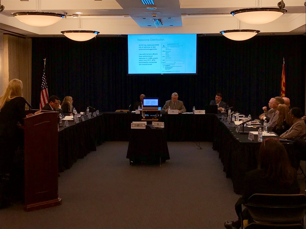 AZGOYFF's tweet photo. #AZ remains committed to combating the #OpioidEpidemic. Proud of the collaborative efforts of state agencies &amp; partners to target prevention, treatment &amp; recovery efforts. Thx to @AZDHS for providing an update on latest numbers at today’s AZ Substance Abuse Partnership meeting. https://t.co/406dOiZIf9